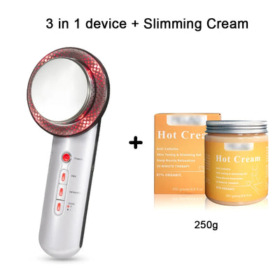 3 in 1 Cavitation Ultrasonic Machine Weight Loss Microcurrent EMS Body Slimming Massager Fat Burner Cream Gel